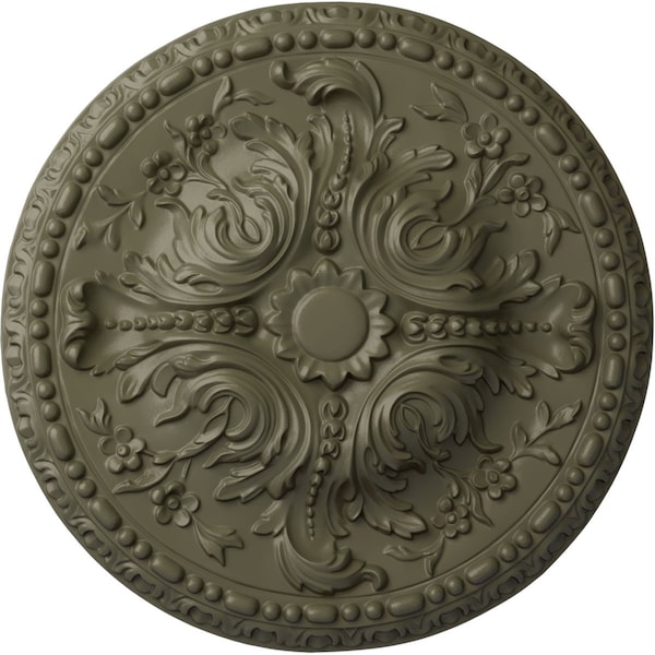 Ekena Millwork Amelia Ceiling Medallion (Fits Canopies up to 2 3/8"), Hand-Painted Spartan Stone, 19 5/8"OD x 3/4"P CM20AMSSF - main